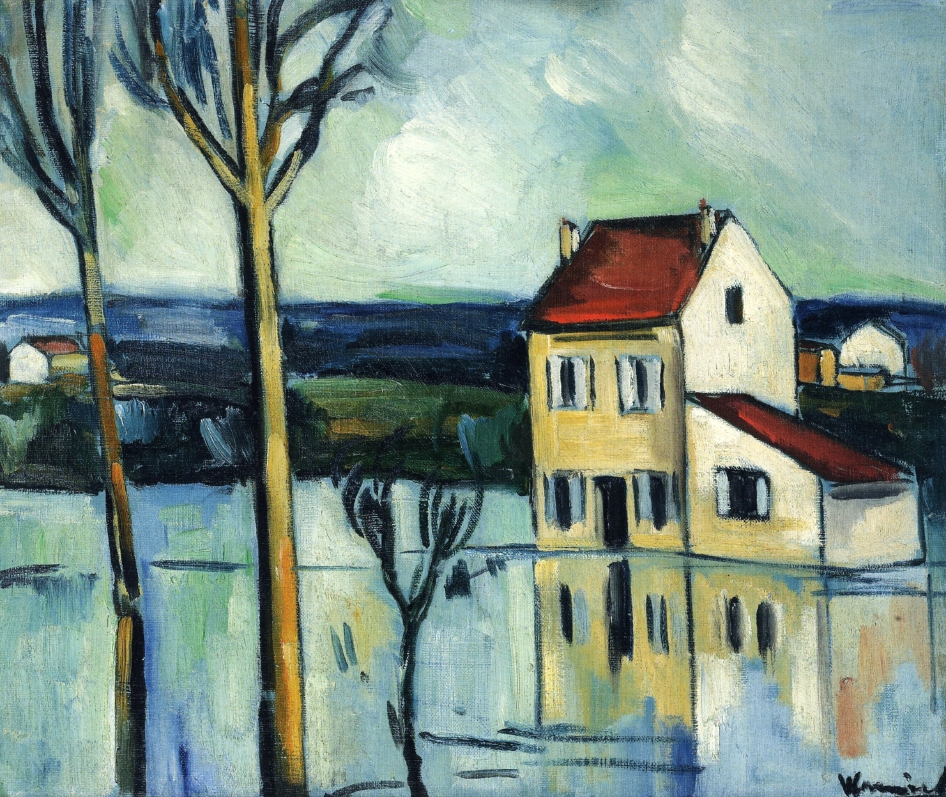 House on the Banks of a River (1908) Maurice de Vlaminck tablo - Dekolata