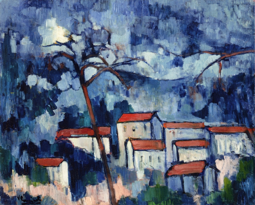 Landscape with Red Roofs (1907) – Maurice de Vlaminck Tablo