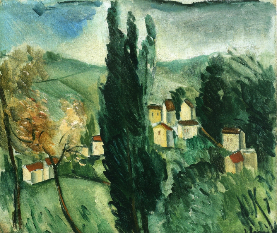 Landscape with Three Cypresses (1912) – Maurice de Vlaminck Tablo