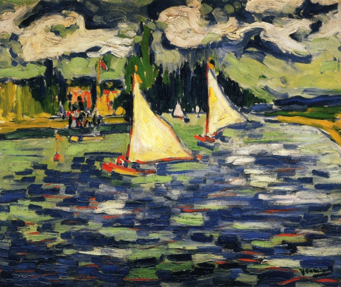 Sailboats at Chatou (1905) Maurice de Vlaminck tablo - Dekolata