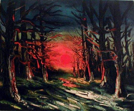 Sunset in the Forest of Senoches – Maurice de Vlaminck Tablo