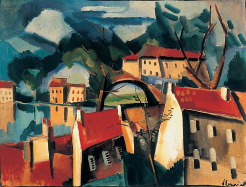 Village on the River (1915) Maurice de Vlaminck tablo - Dekolata