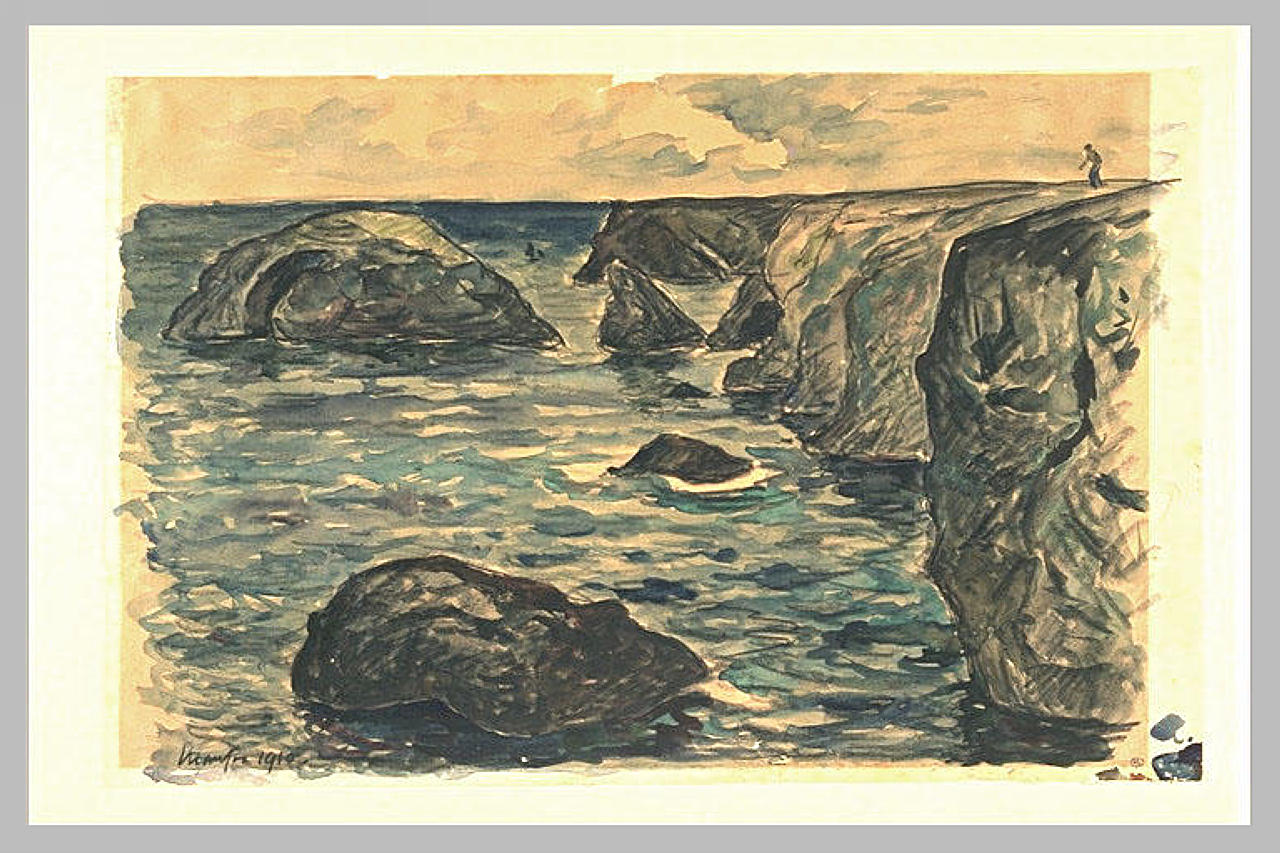 Cliffs of the wild coast (1910) Maxime Maufra tablo - Dekolata