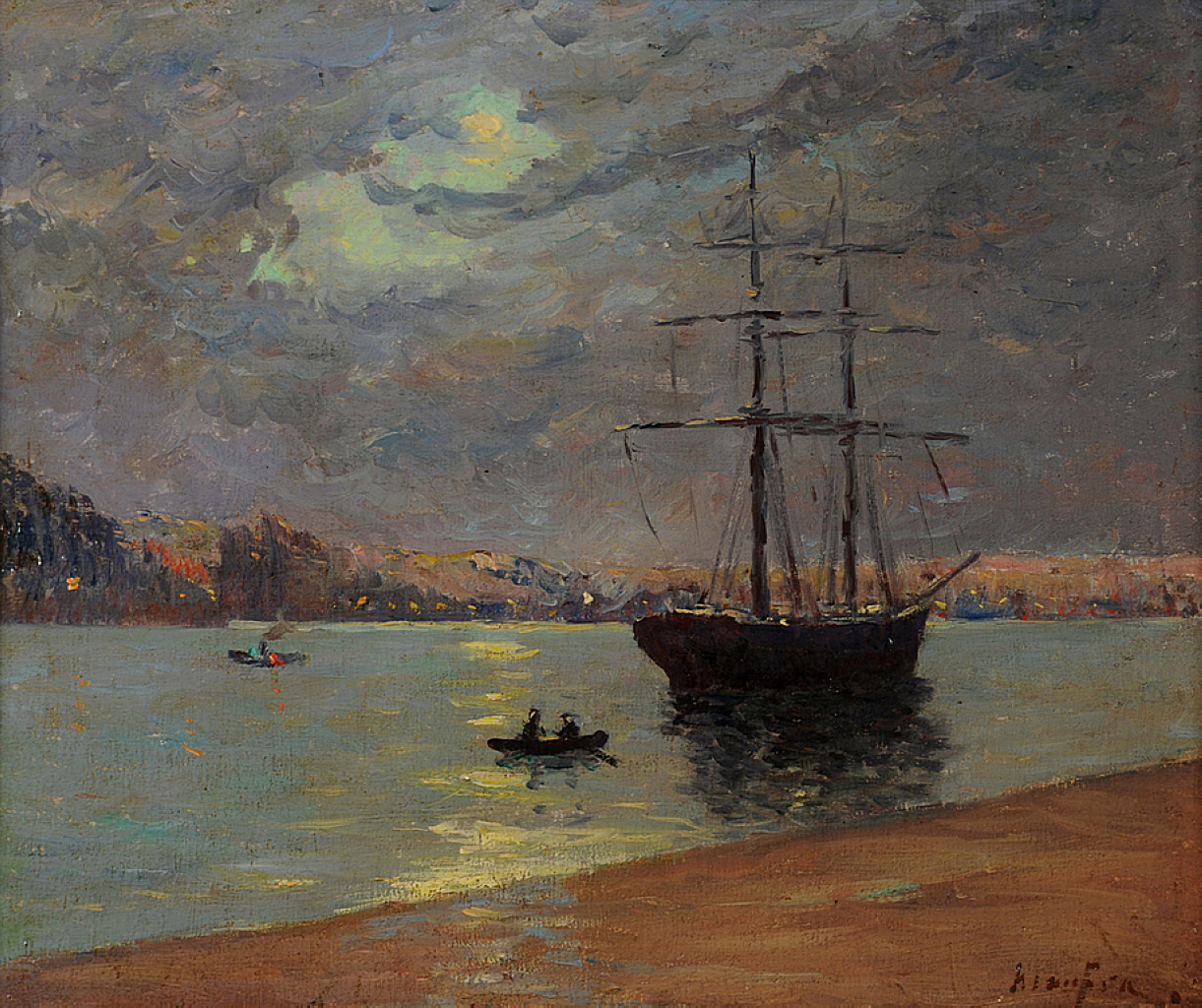 Evening fog over Nantes Maxime Maufra tablo - Dekolata