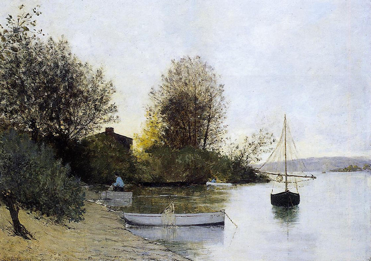 Fishermen on the Banks of the Loire (1889) Maxime Maufra tablo - Dekolata