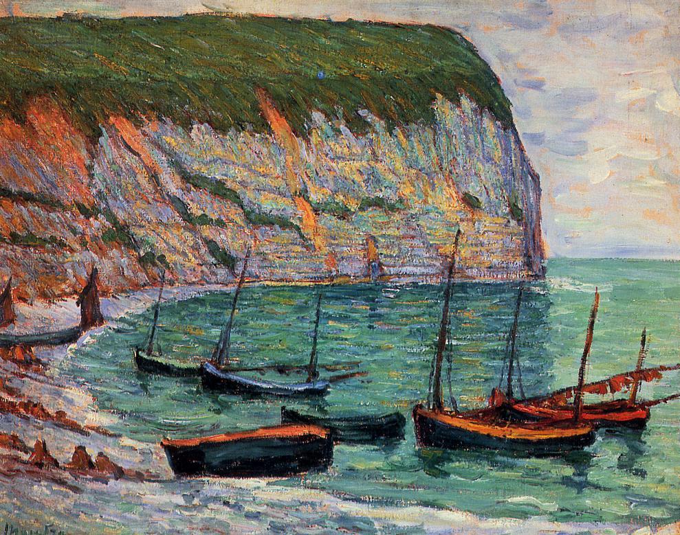 Fishing Boats on the Shore Maxime Maufra tablo - Dekolata