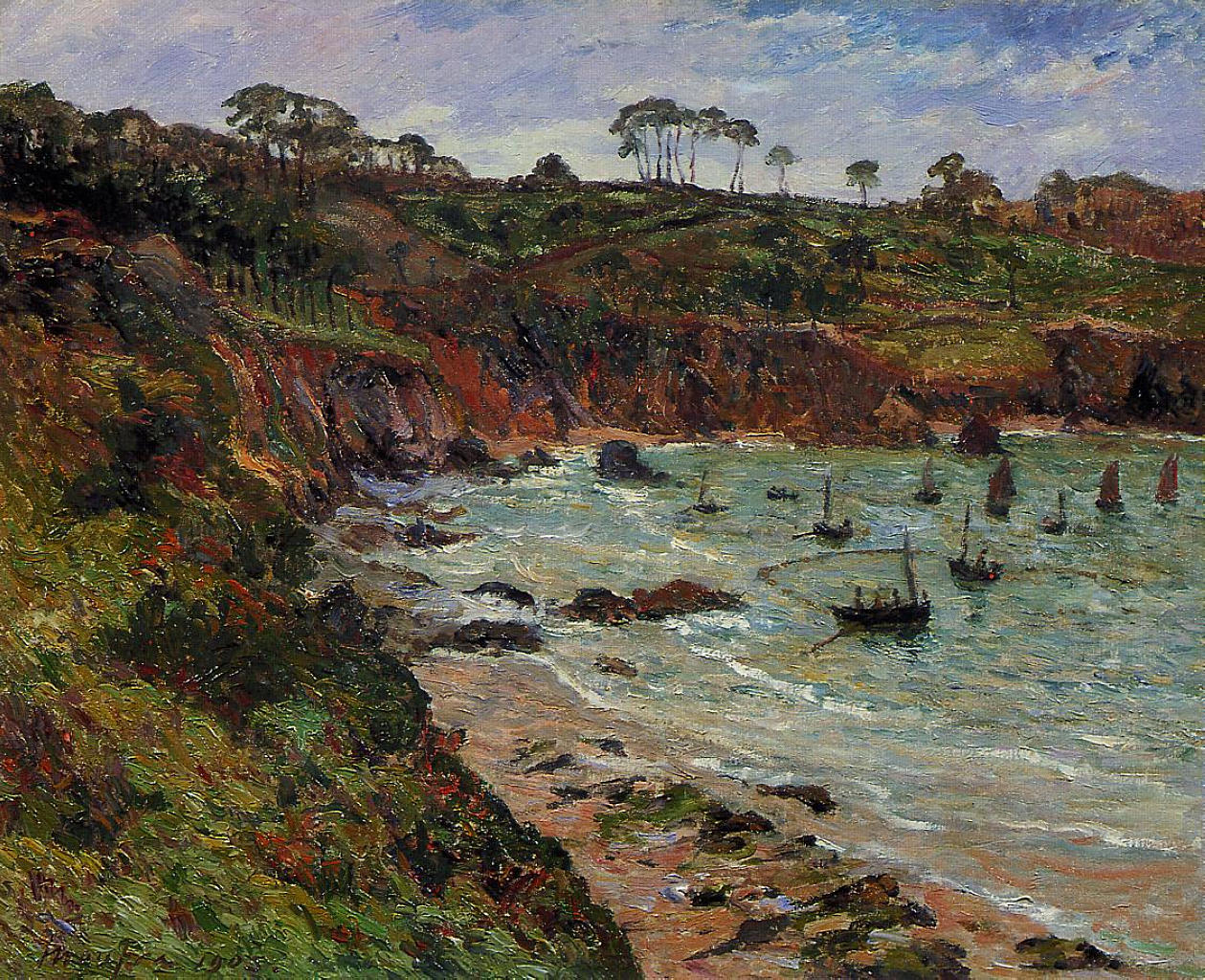 Fishing for Sprats in Winter at Douarnenez (1905) Maxime Maufra tablo - Dekolata