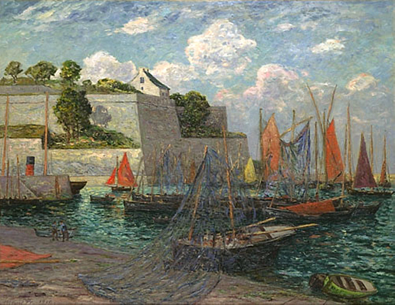 Port castle of Belle Ile (1910) Maxime Maufra tablo - Dekolata