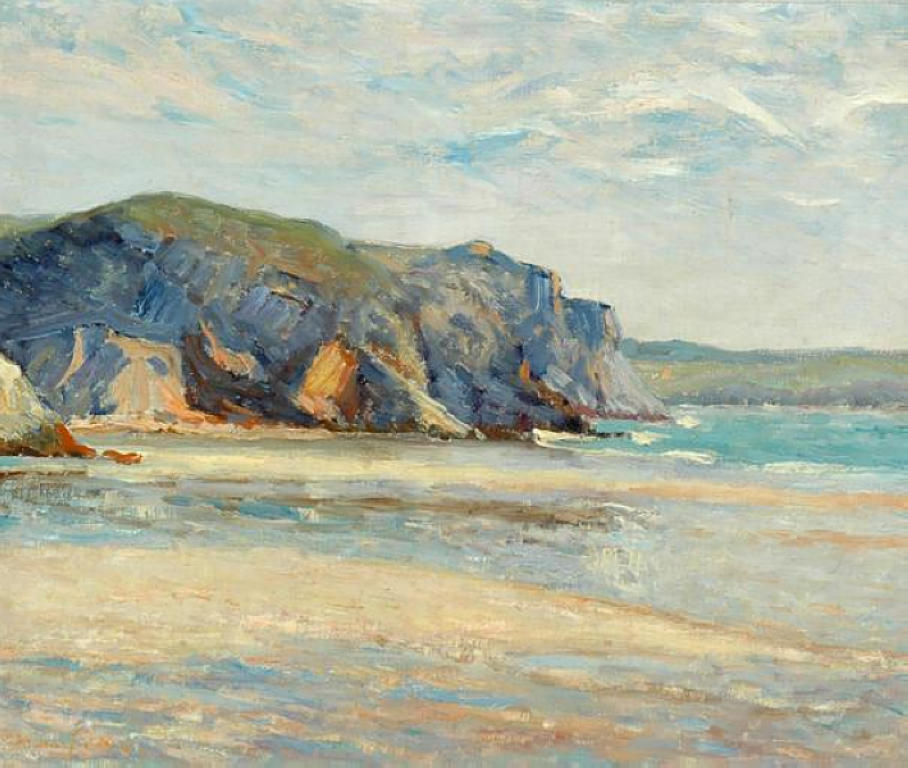 The Beach at Morgat, Finistere (1899) Maxime Maufra tablo - Dekolata