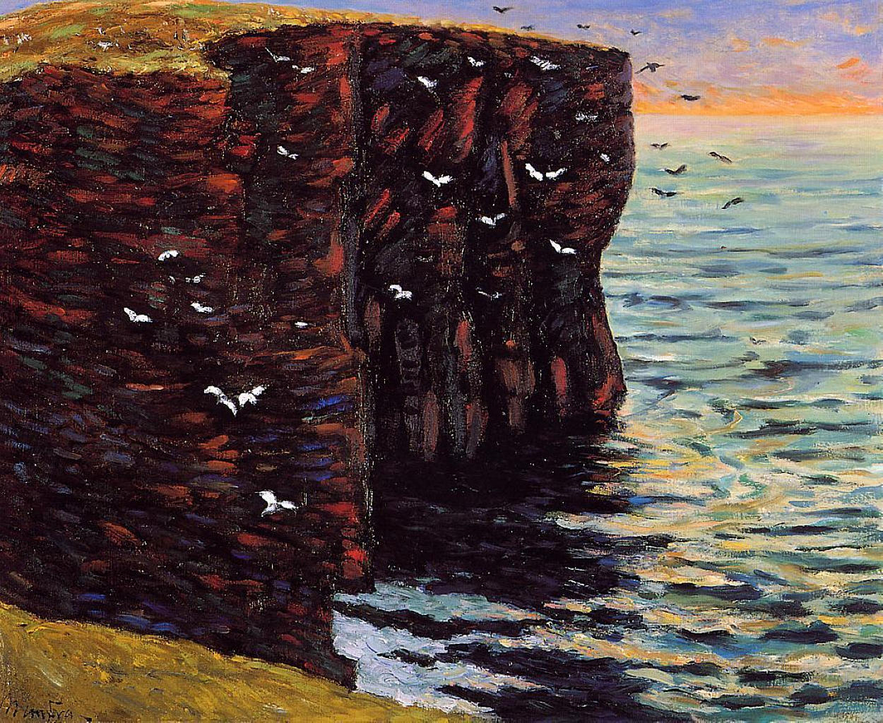 The Black Cliffs at Thurso (1895) – Maxime Maufra Tablo