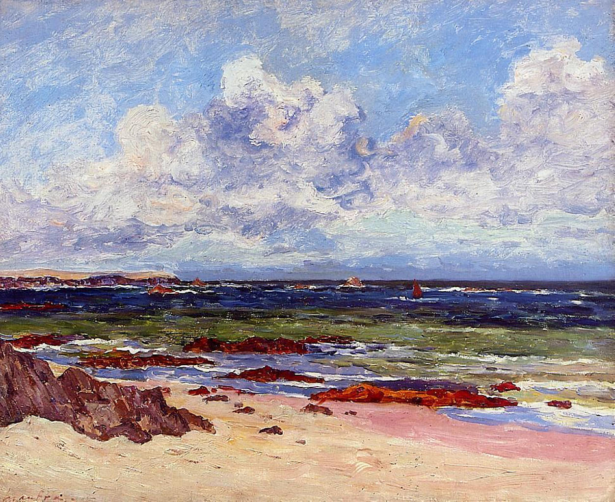 The Coast at Fort Penthievre, Quiberon Peninsula Maxime Maufra tablo - Dekolata