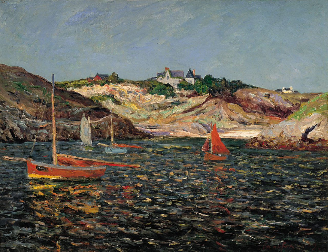 The Heart of the Port of Goulphar, Belle Ile en Mer (1909) Maxime Maufra tablo - Dekolata