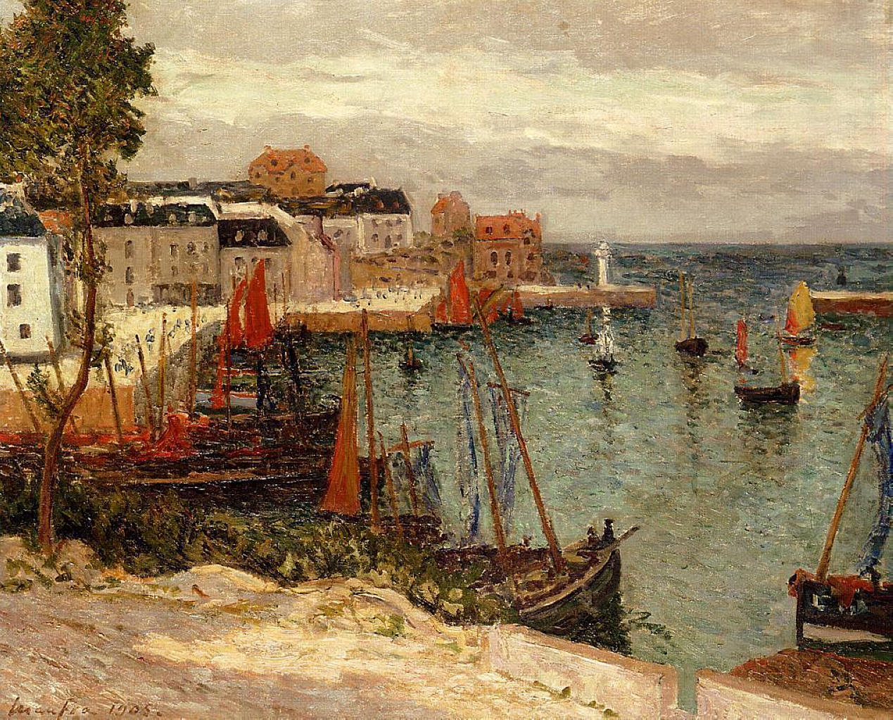 The Port of Sauzon (1905) Maxime Maufra tablo - Dekolata
