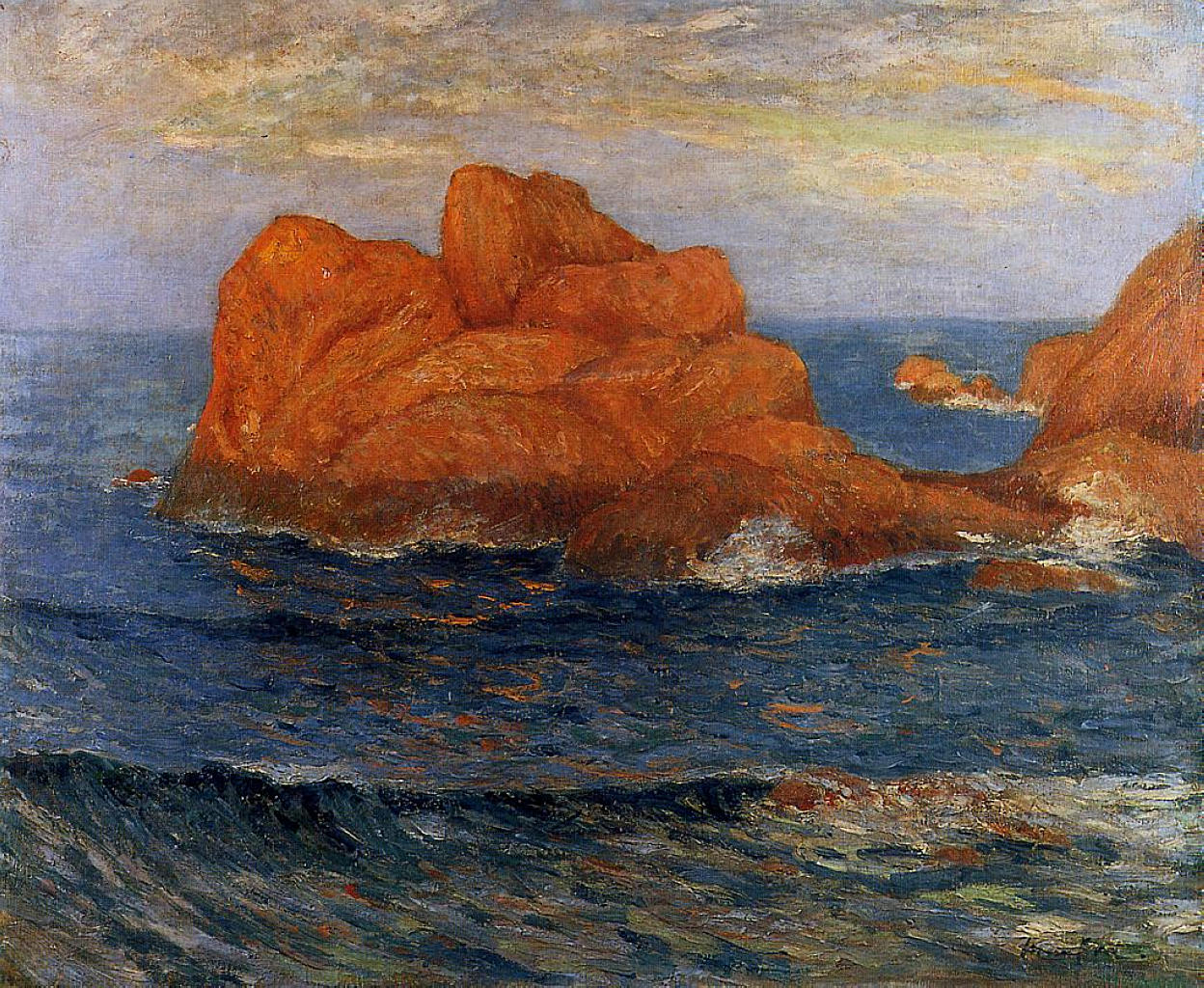 The Red Rocks at Belle Ile Maxime Maufra tablo - Dekolata