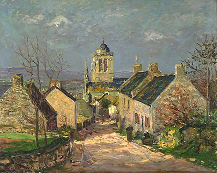 The descending street at Locronan (1906) Maxime Maufra tablo - Dekolata
