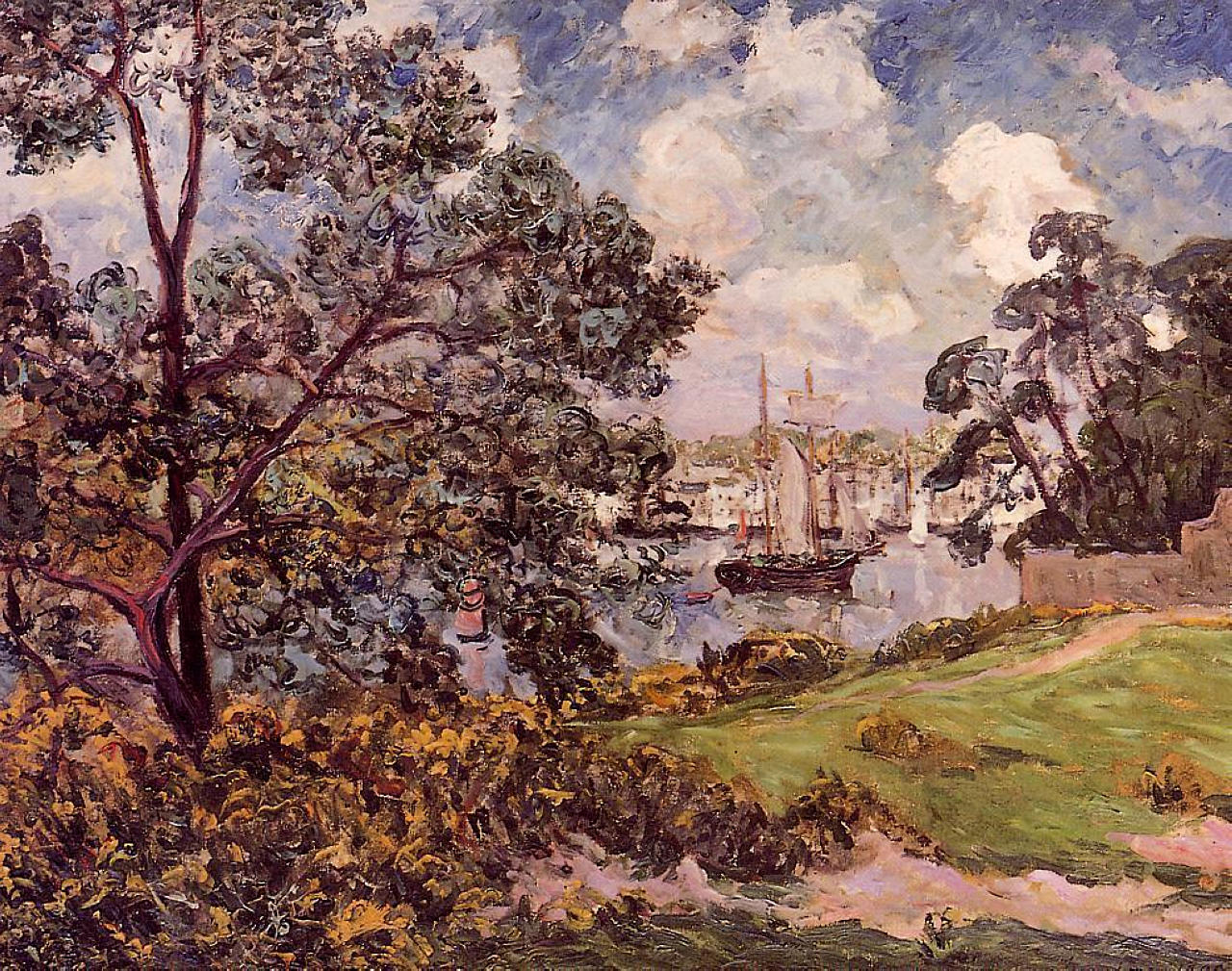 View of the Port of Auray (1909) Maxime Maufra tablo - Dekolata