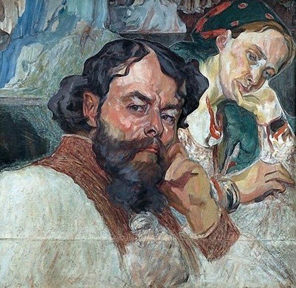 Self portrait with the wife Oleksa Novakivskyi tablo - Dekolata