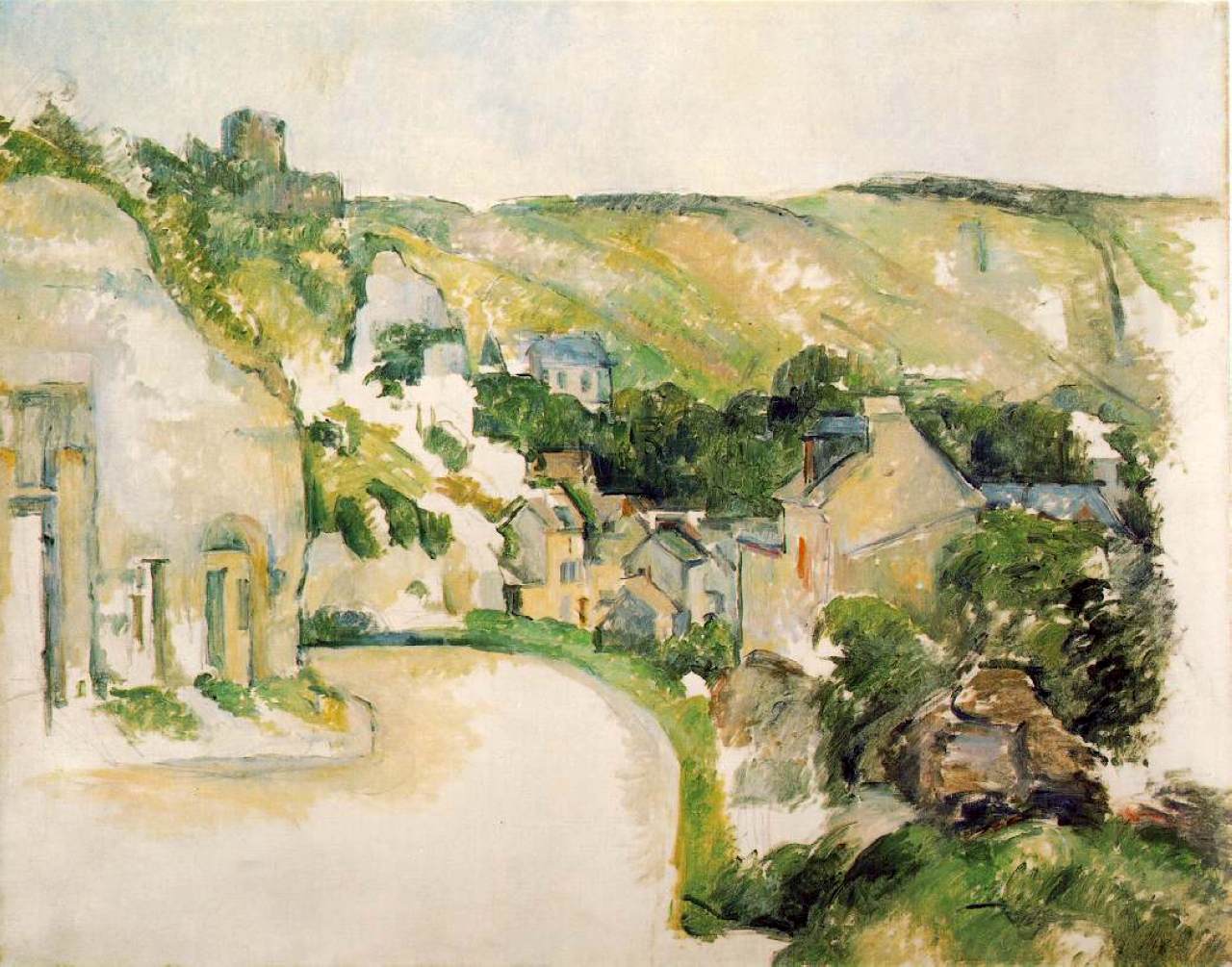 A Turn in the Road at La Roche Guyon (1885) Paul Cézanne tablo - Dekolata