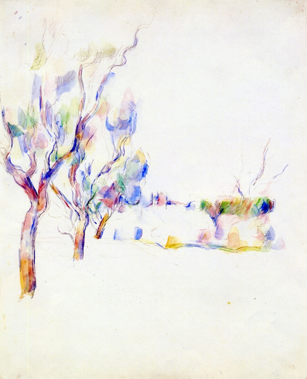 Almond Trees in Provence (1900) Paul Cézanne tablo - Dekolata