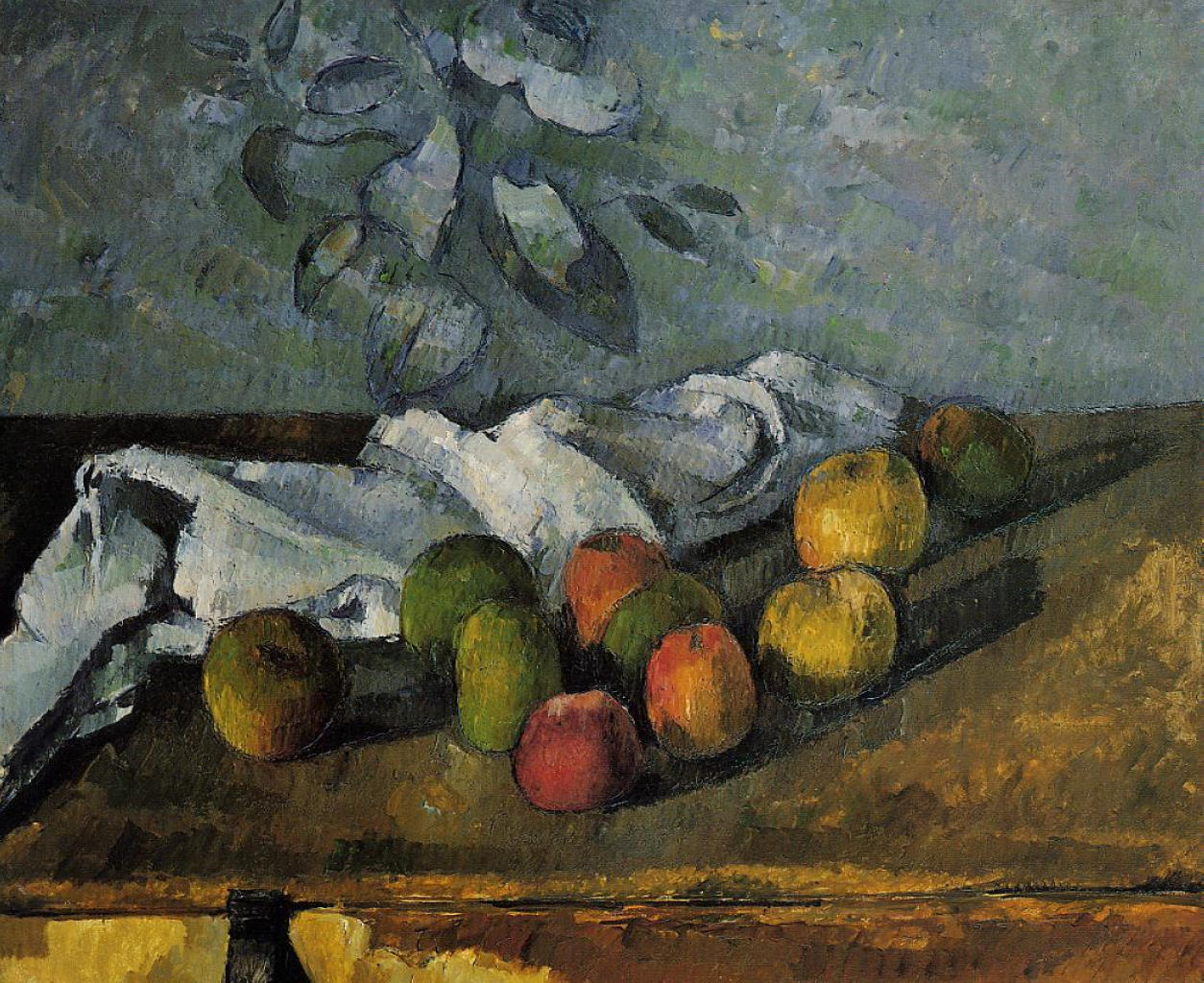 Apples and a Napkin (1880) Paul Cézanne tablo - Dekolata