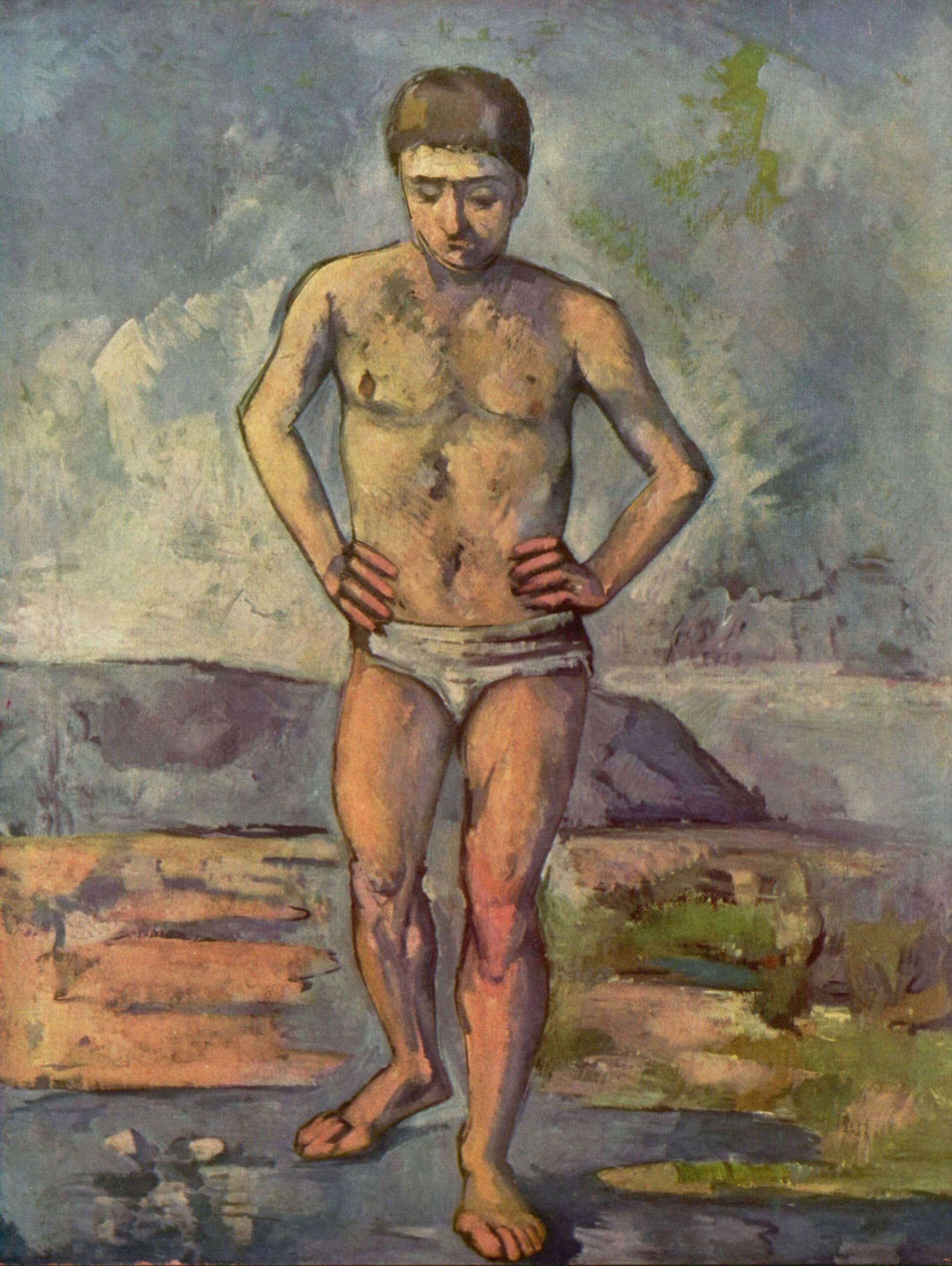 Bather (1887) Paul Cézanne tablo - Dekolata
