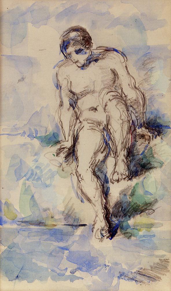 Bather Entering the Water (1885) Paul Cézanne tablo - Dekolata