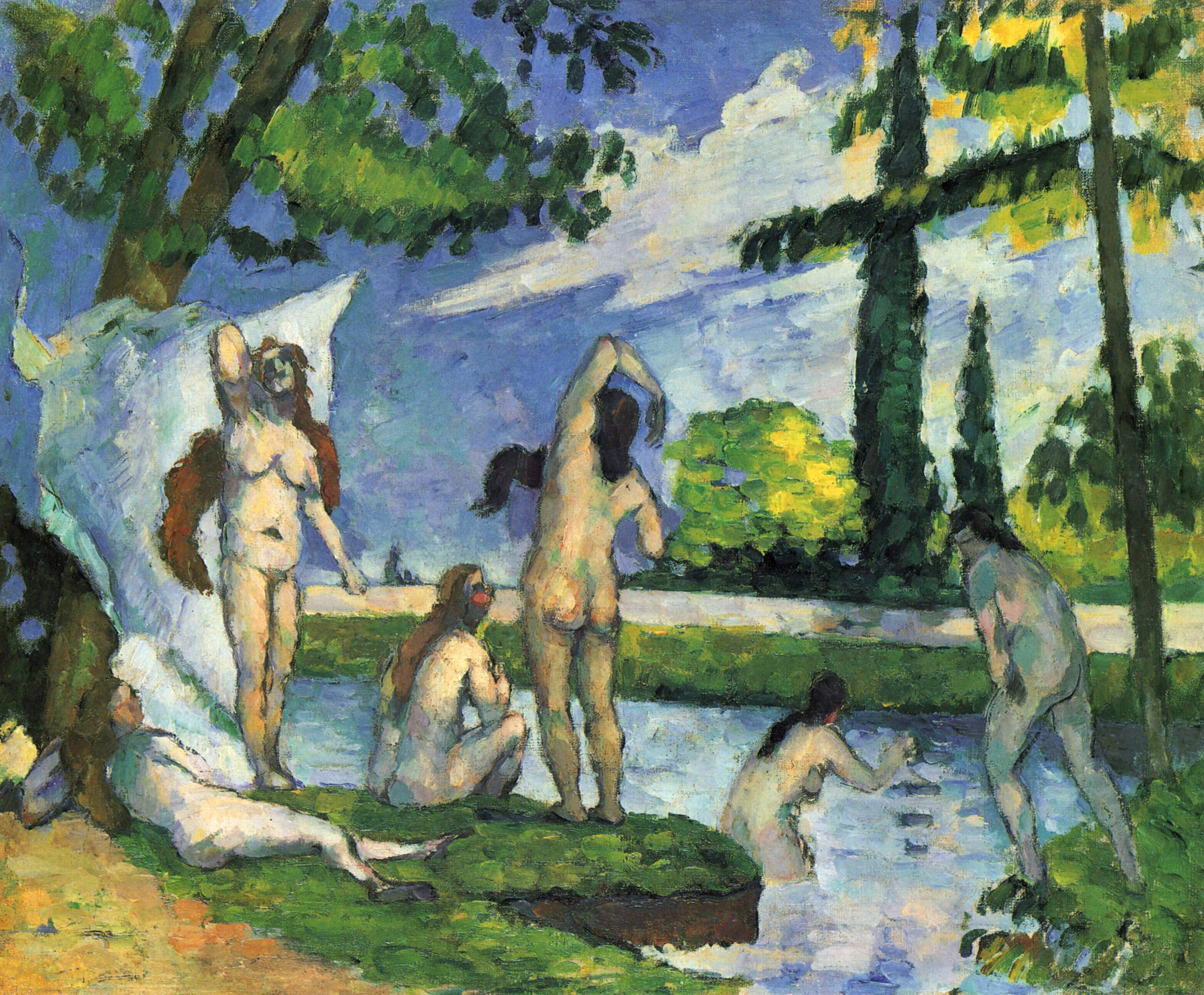 Bathers (1875) Paul Cézanne tablo - Dekolata