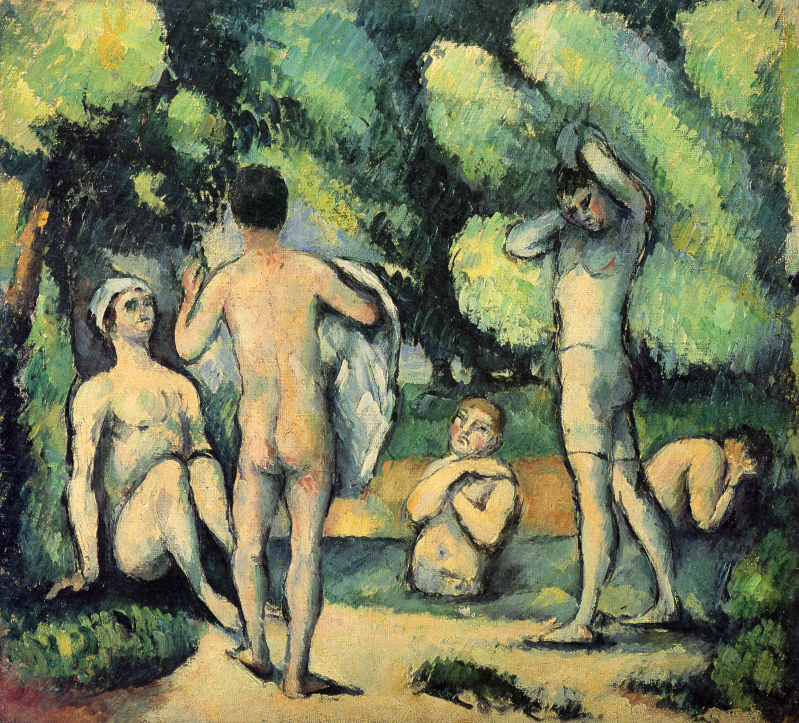 Bathers (1880) Paul Cézanne tablo - Dekolata