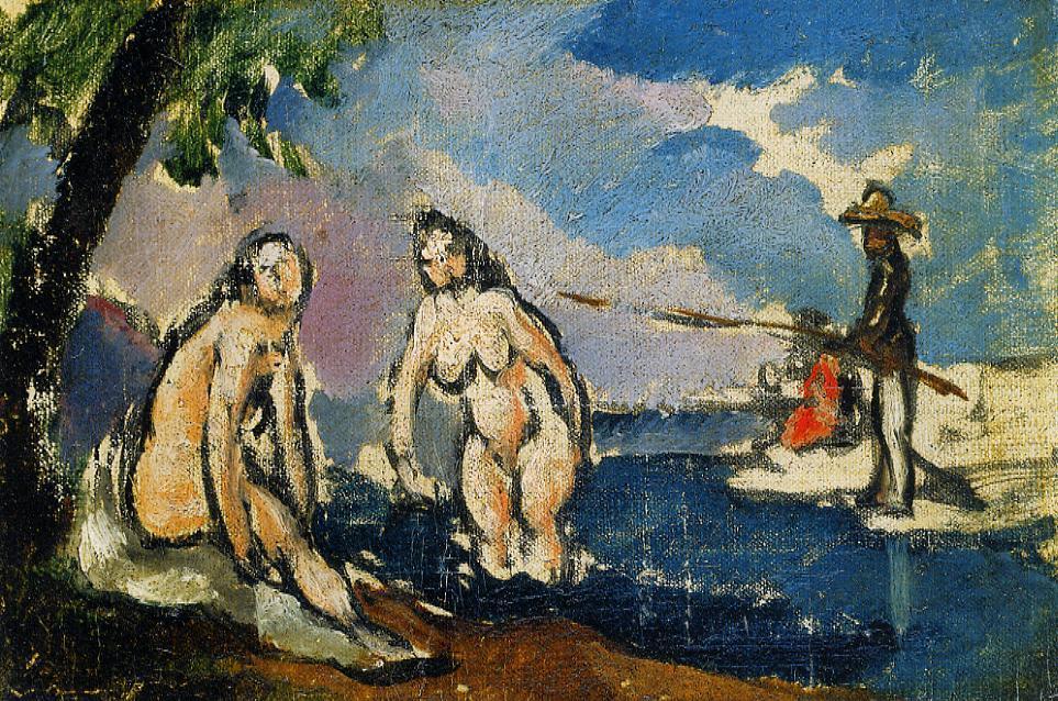 Bathers and Fisherman with a Line (1872) Paul Cézanne tablo - Dekolata