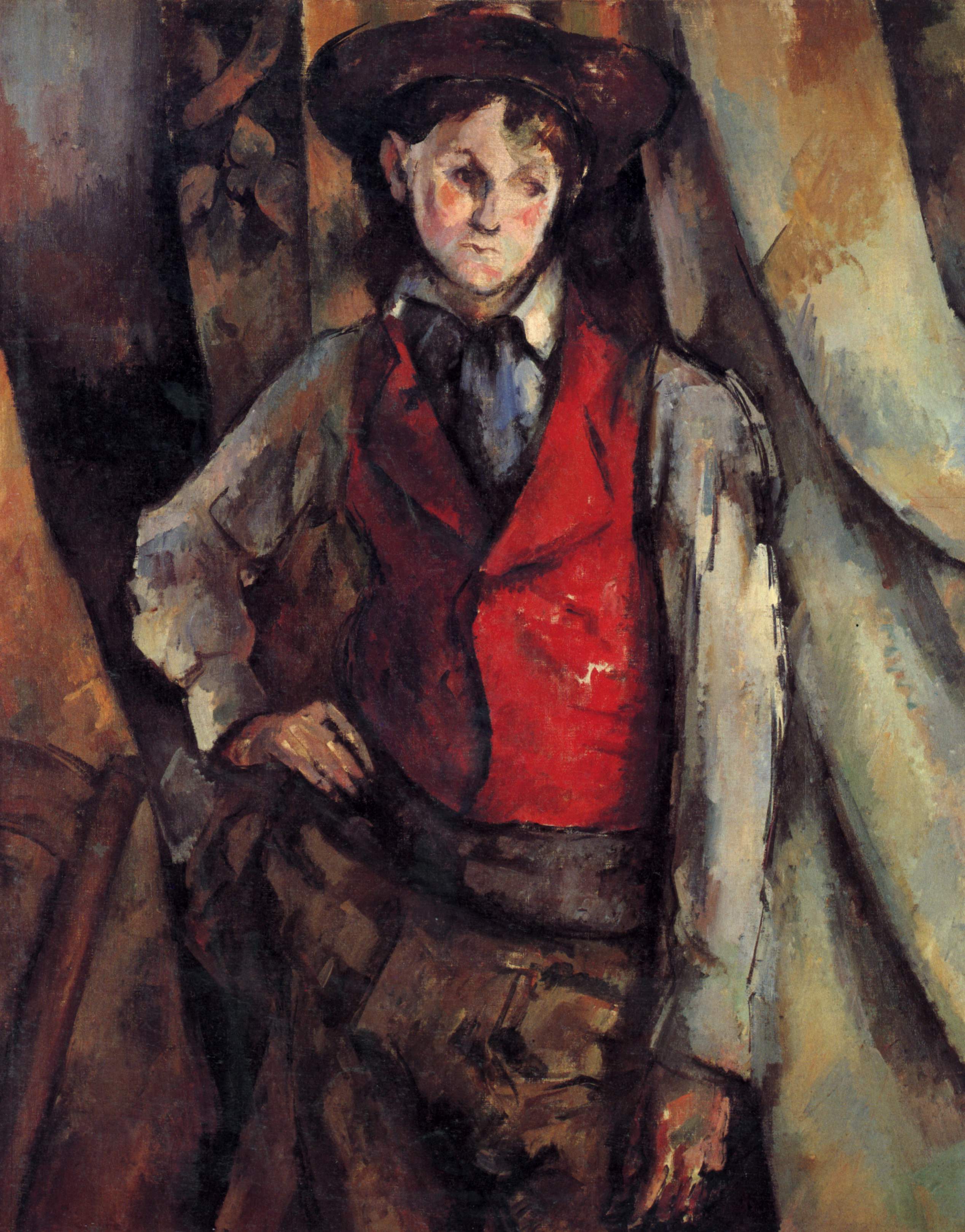 Boy in a Red Vest (1888) Paul Cézanne tablo - Dekolata