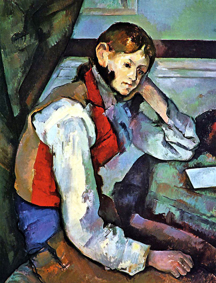 Boy in a Red Vest (1889) – Paul Cézanne Tablo