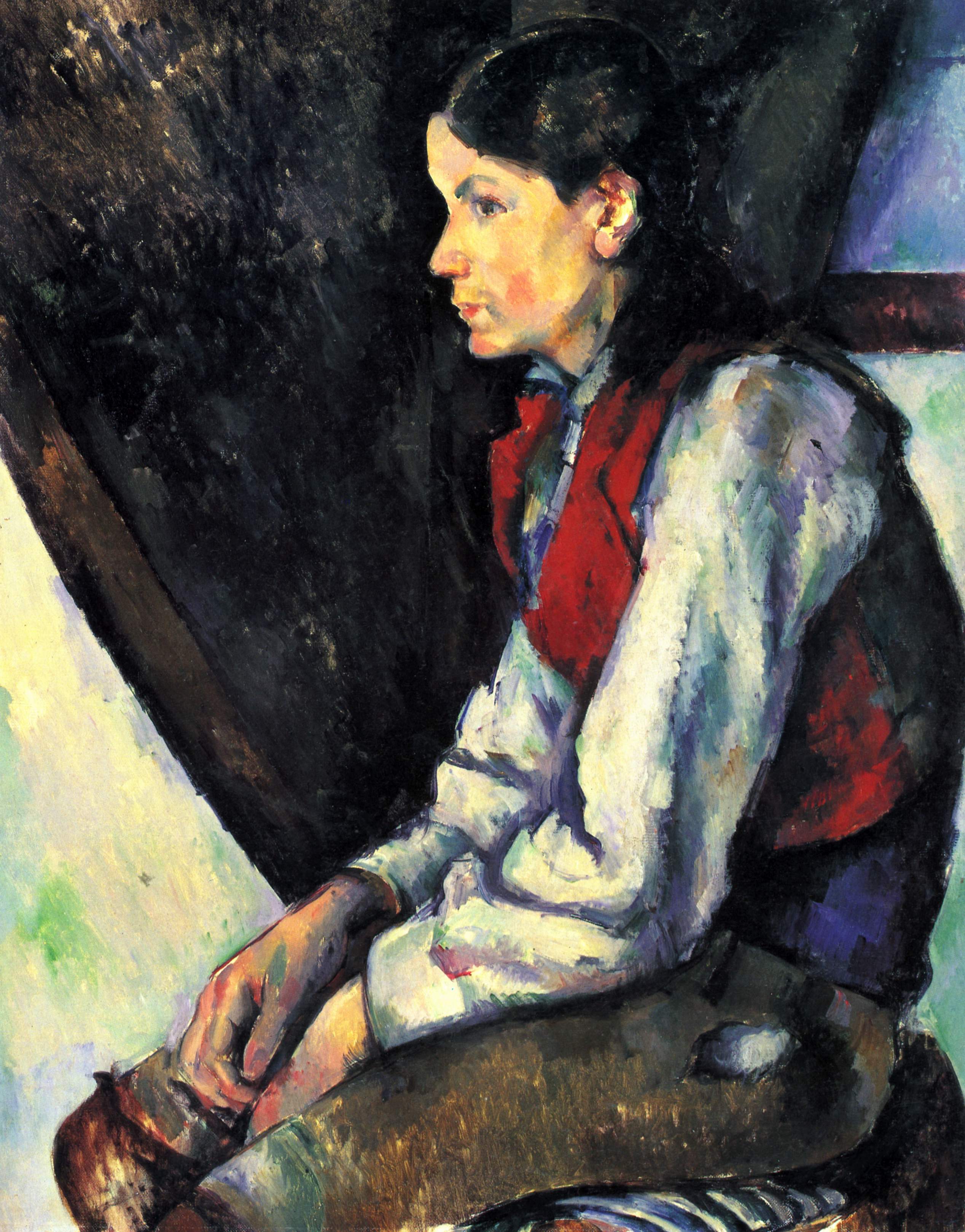 Boy in a Red Vest (1890) Paul Cézanne tablo - Dekolata