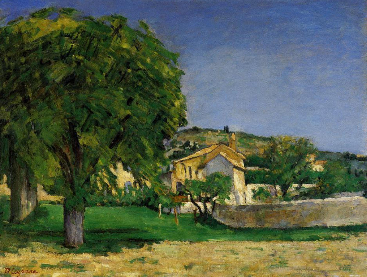 Chestnut Trees and Farmstead of Jas de Bouffin (1876) Paul Cézanne tablo - Dekolata