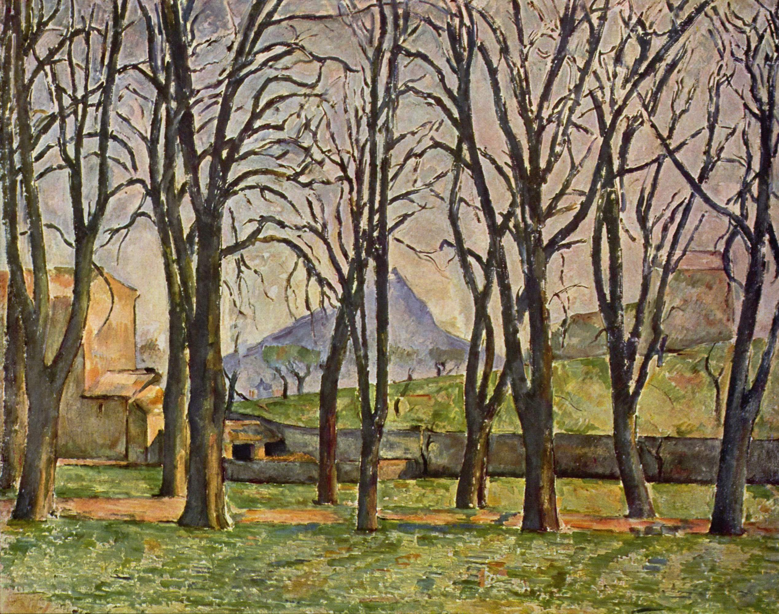 Chestnut Trees at the Jas de Bouffan (1887) Paul Cézanne tablo - Dekolata