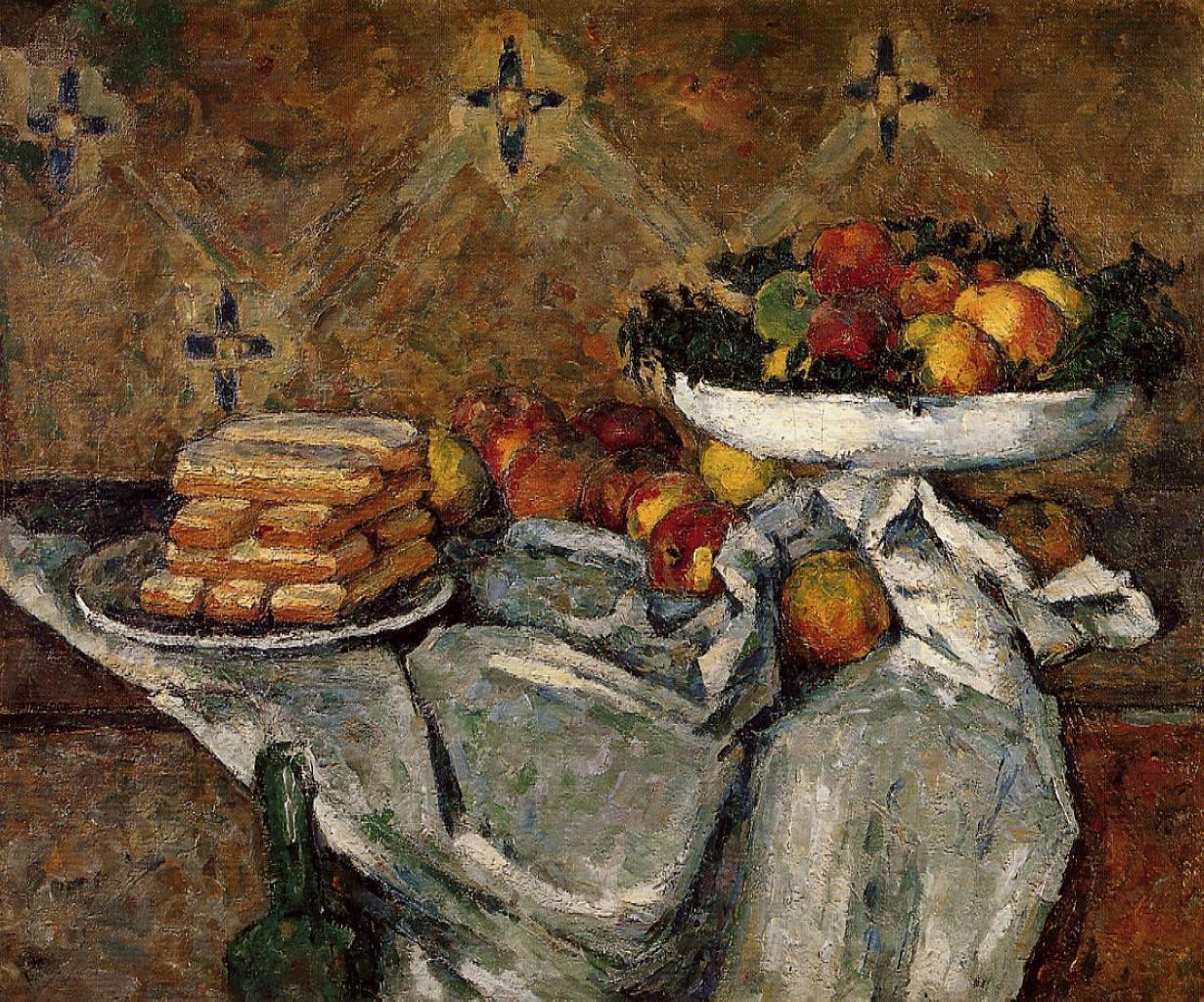 Compotier and Plate of Biscuits (1877) Paul Cézanne tablo - Dekolata
