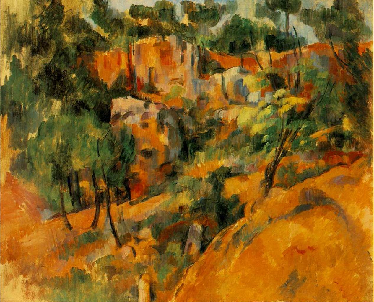 Corner of Quarry (1902) Paul Cézanne tablo - Dekolata