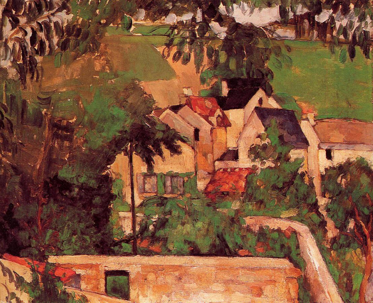 Etude Paysage a Auvers (1873) Paul Cézanne tablo - Dekolata