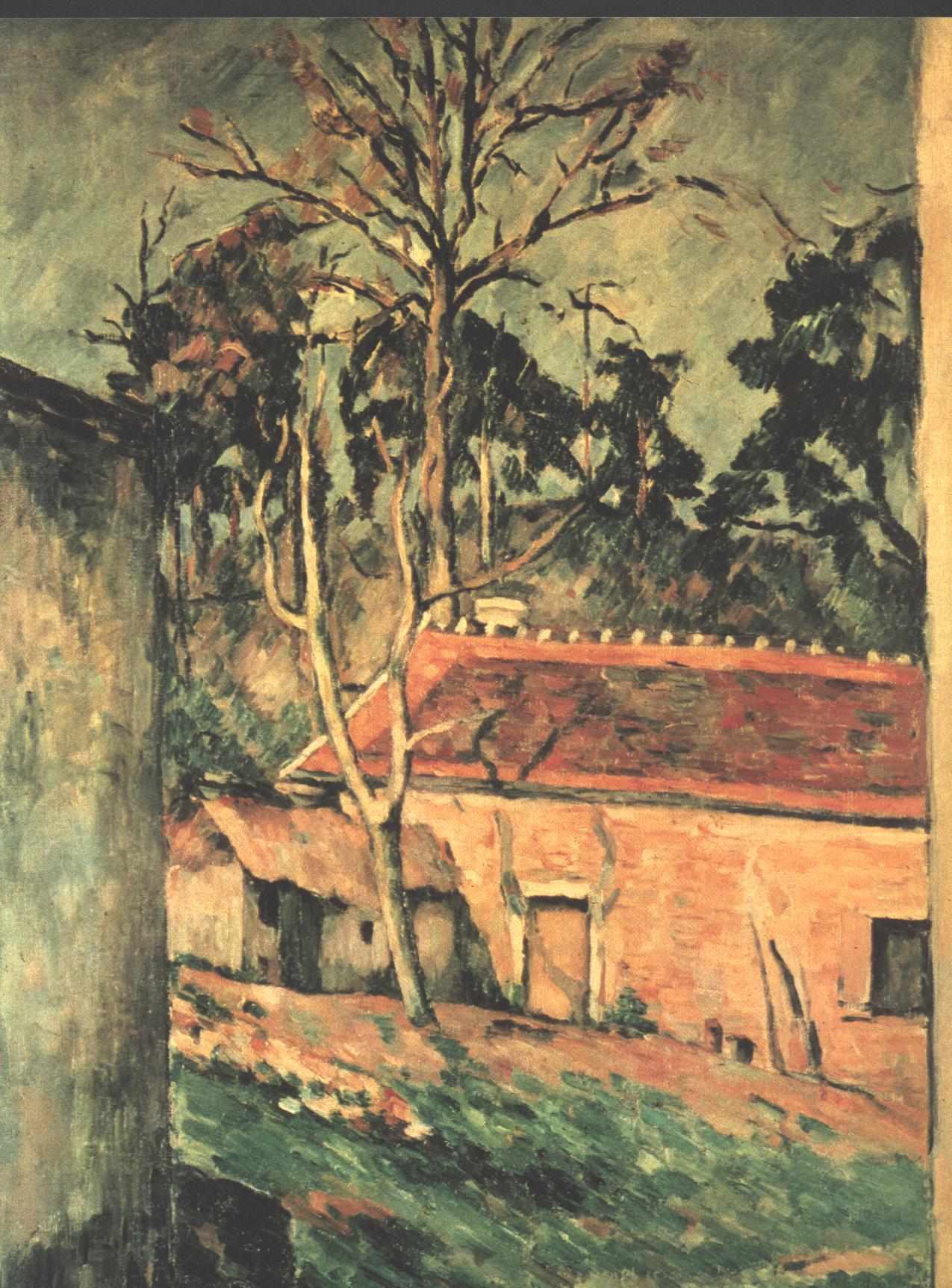 Farmyard at Auvers (1880) Paul Cézanne tablo - Dekolata