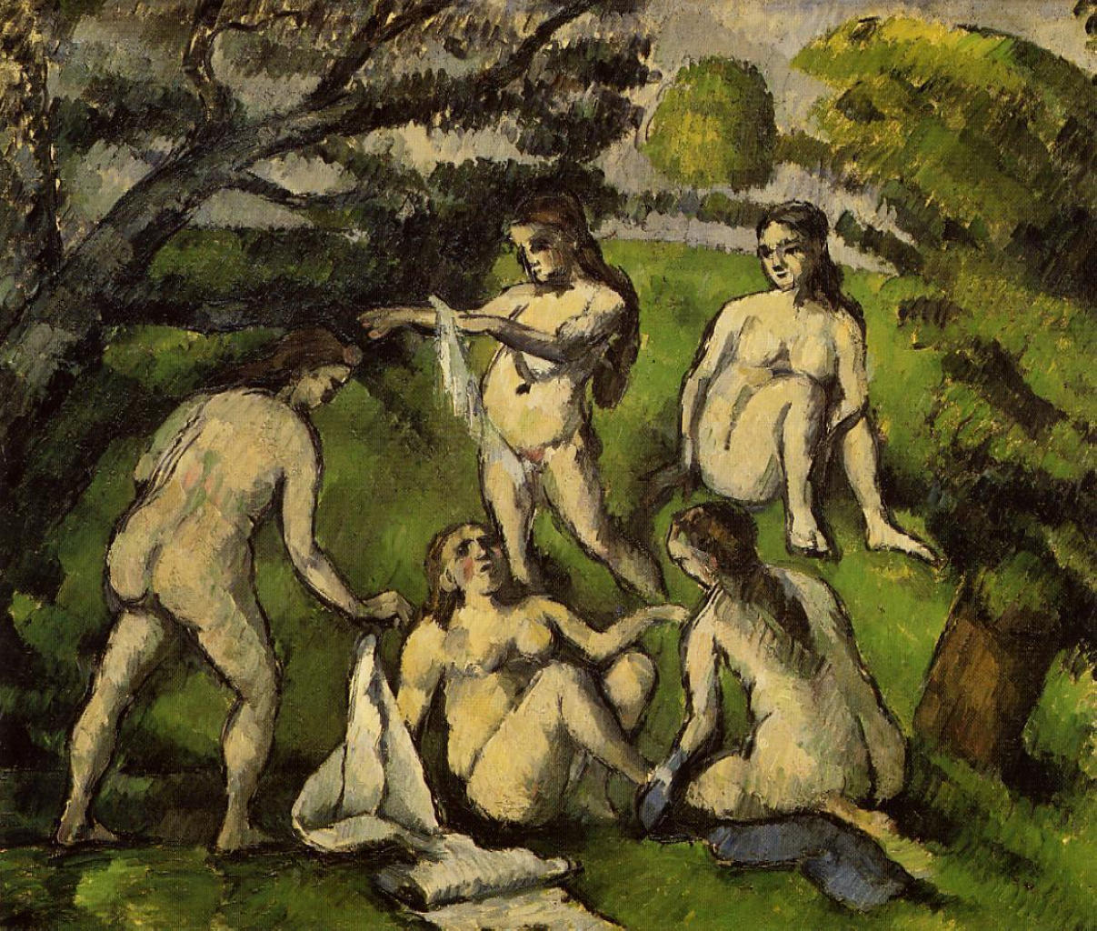 Five Bathers (1878) – Paul Cézanne Tablo