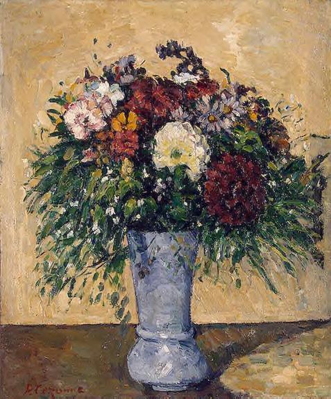 Flowers in a Blue Vase (1875) Paul Cézanne tablo - Dekolata