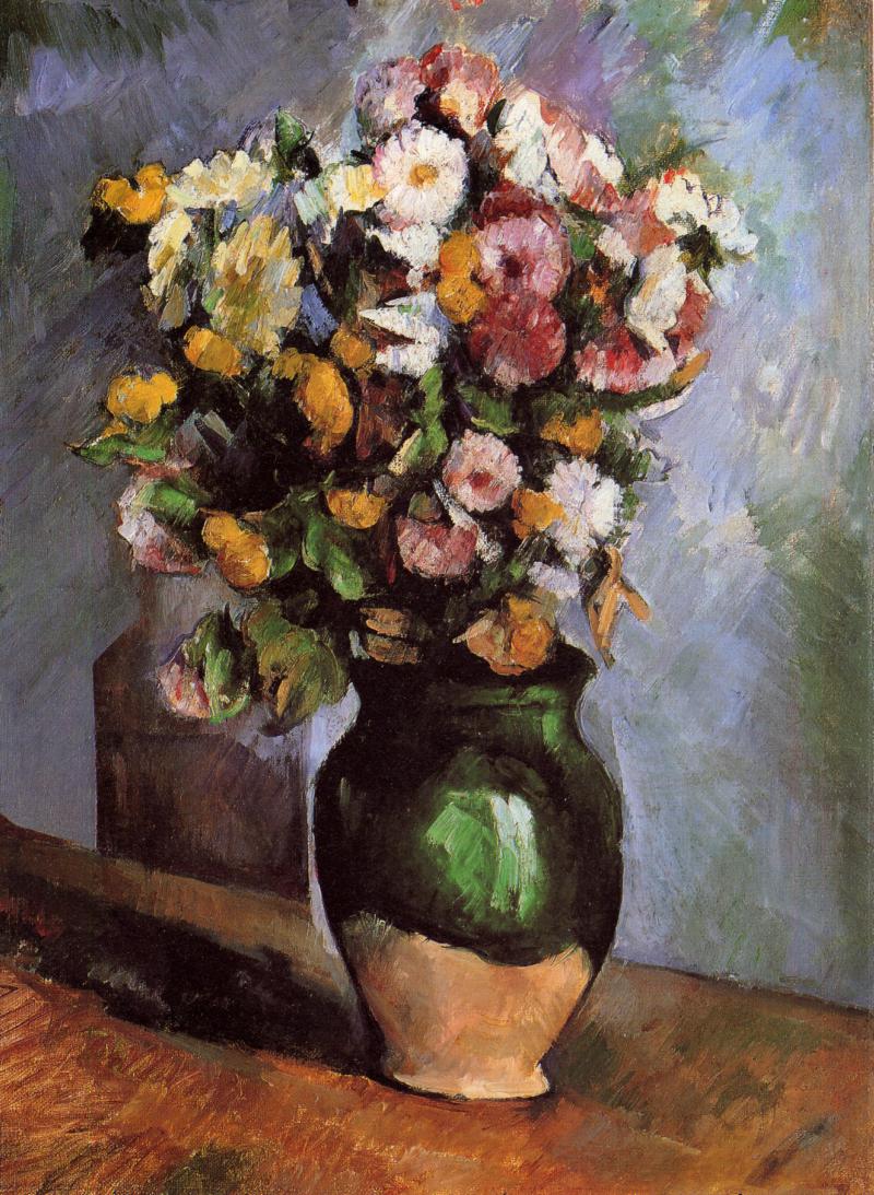 Flowers in an Olive Jar (1880) – Paul Cézanne Tablo