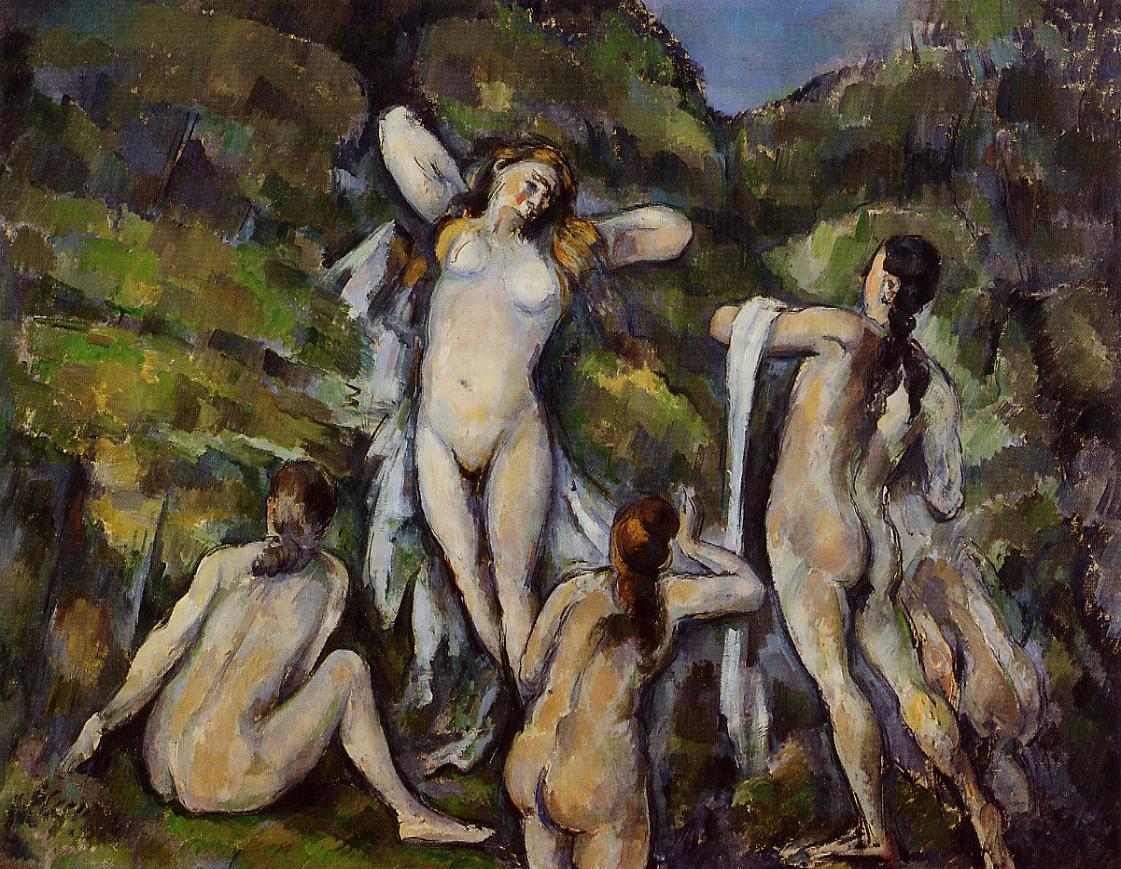 Four Bathers (1890) Paul Cézanne tablo - Dekolata