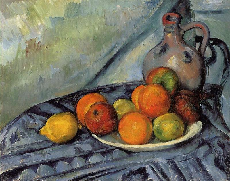 Fruit and Jug on a Table (1894) Paul Cézanne tablo - Dekolata