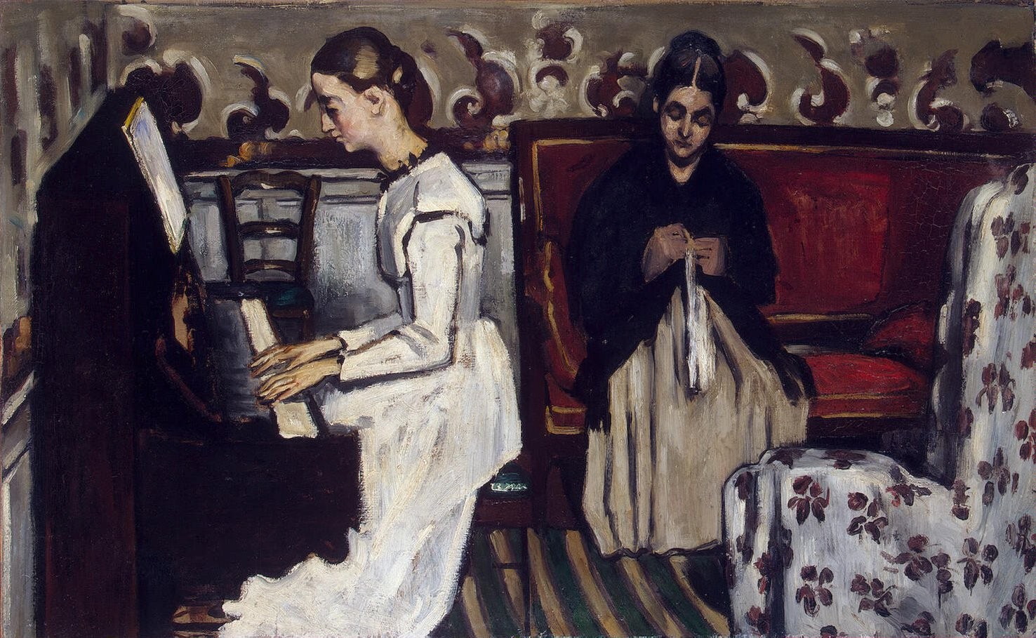 Girl at the Piano (Overture to Tannhauser) (1869) Paul Cézanne tablo - Dekolata