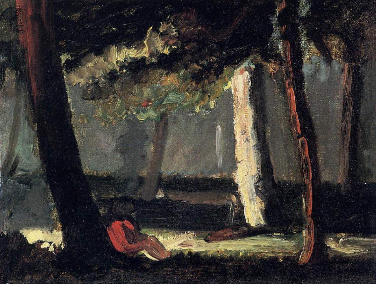 Guillaumin by the Road (1866) Paul Cézanne tablo - Dekolata