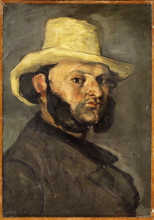 Gustave Boyer in a Straw Hat (1871) Paul Cézanne tablo - Dekolata