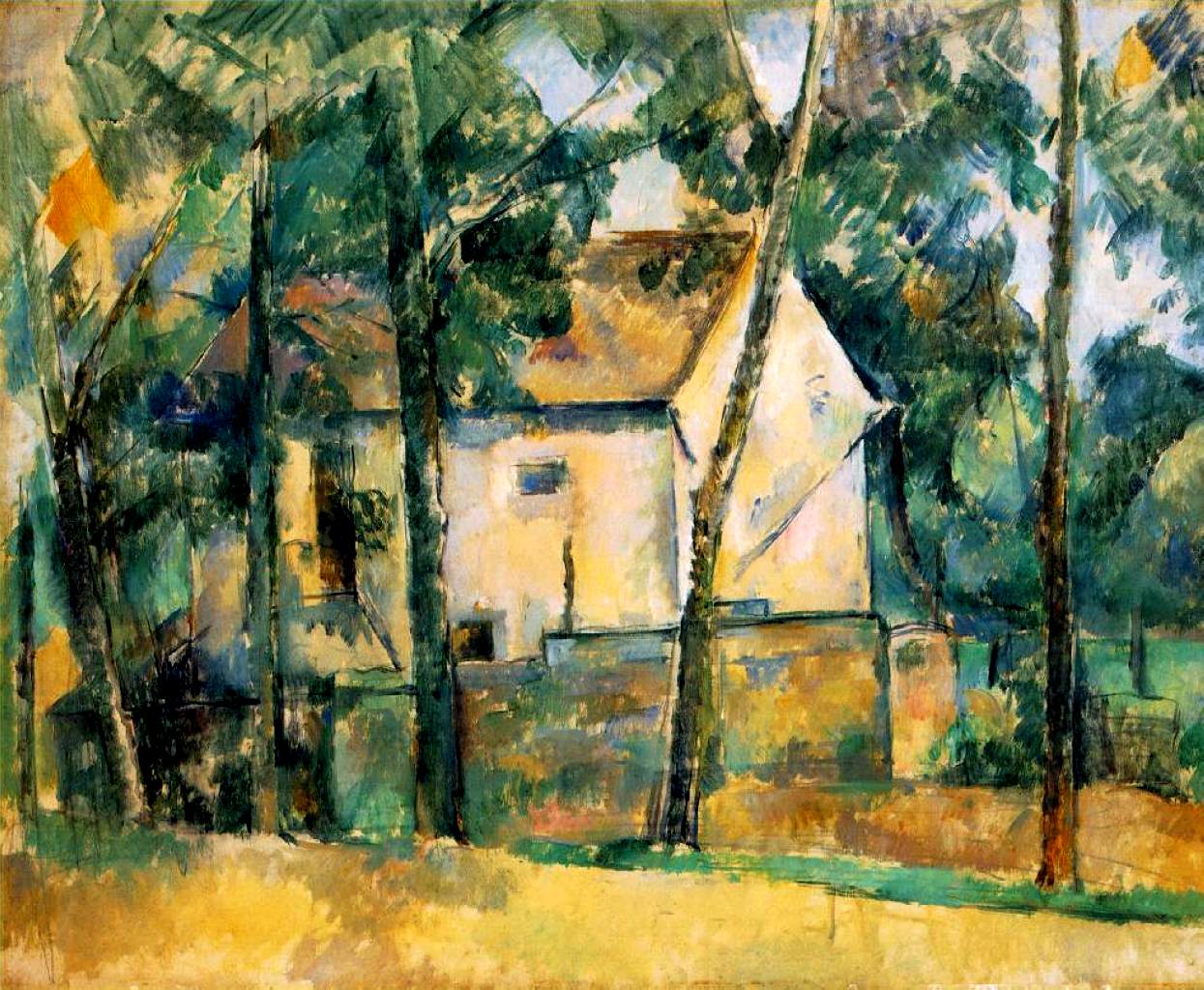 House and Trees (1894) Paul Cézanne tablo - Dekolata
