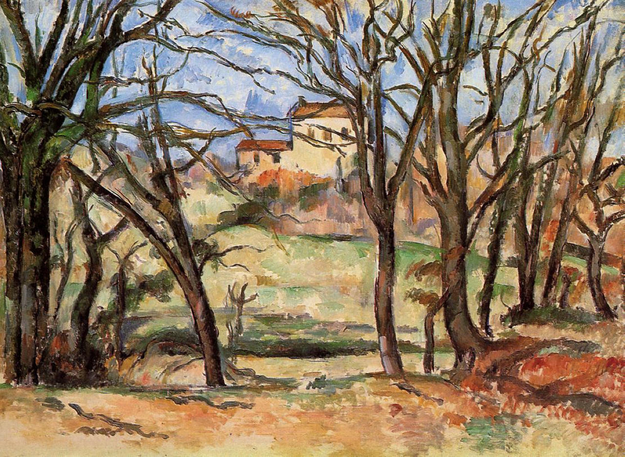 House behind Trees on the Road to Tholonet (1887) Paul Cézanne tablo - Dekolata