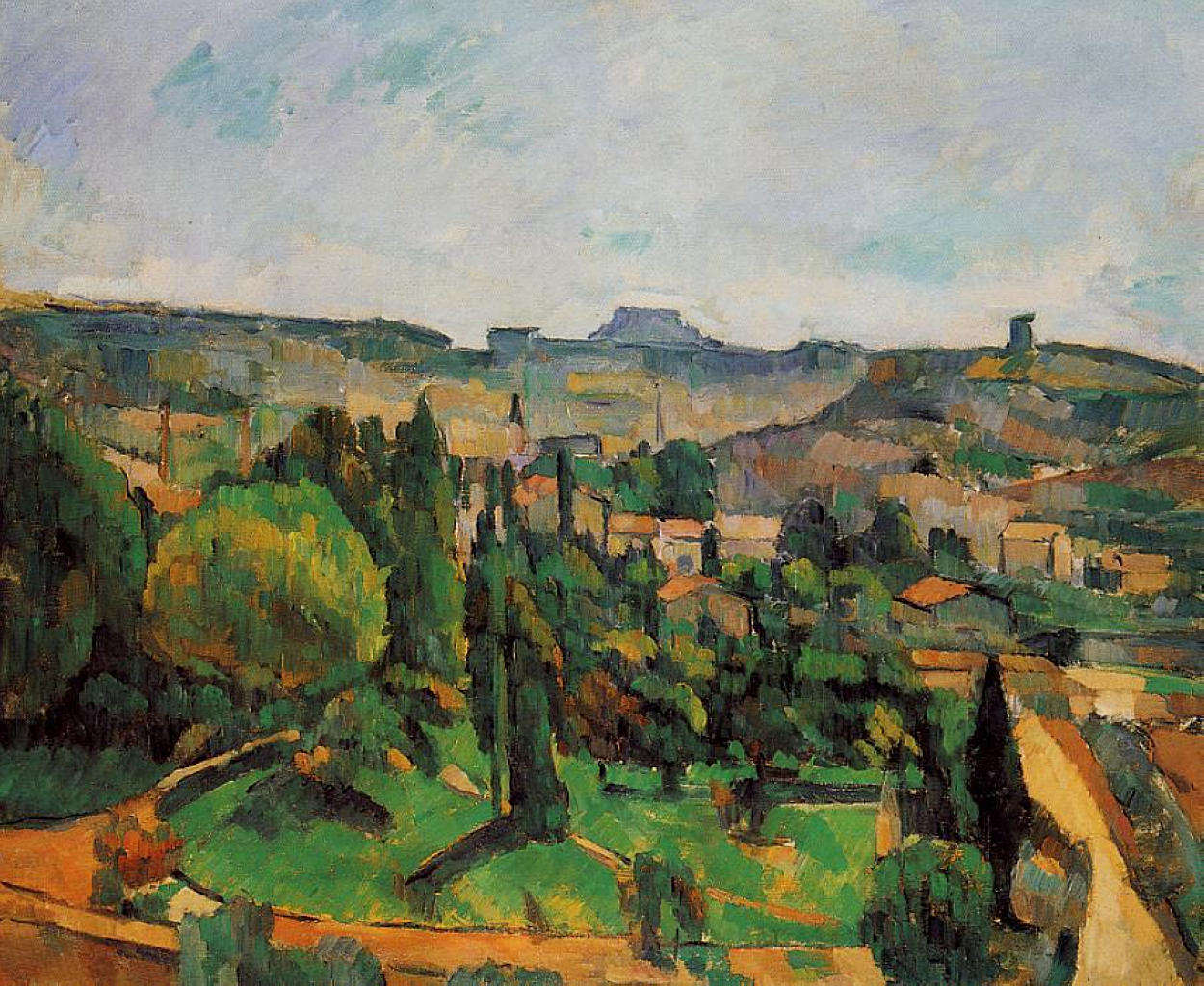 Ile de France Landscape (1880) Paul Cézanne tablo - Dekolata