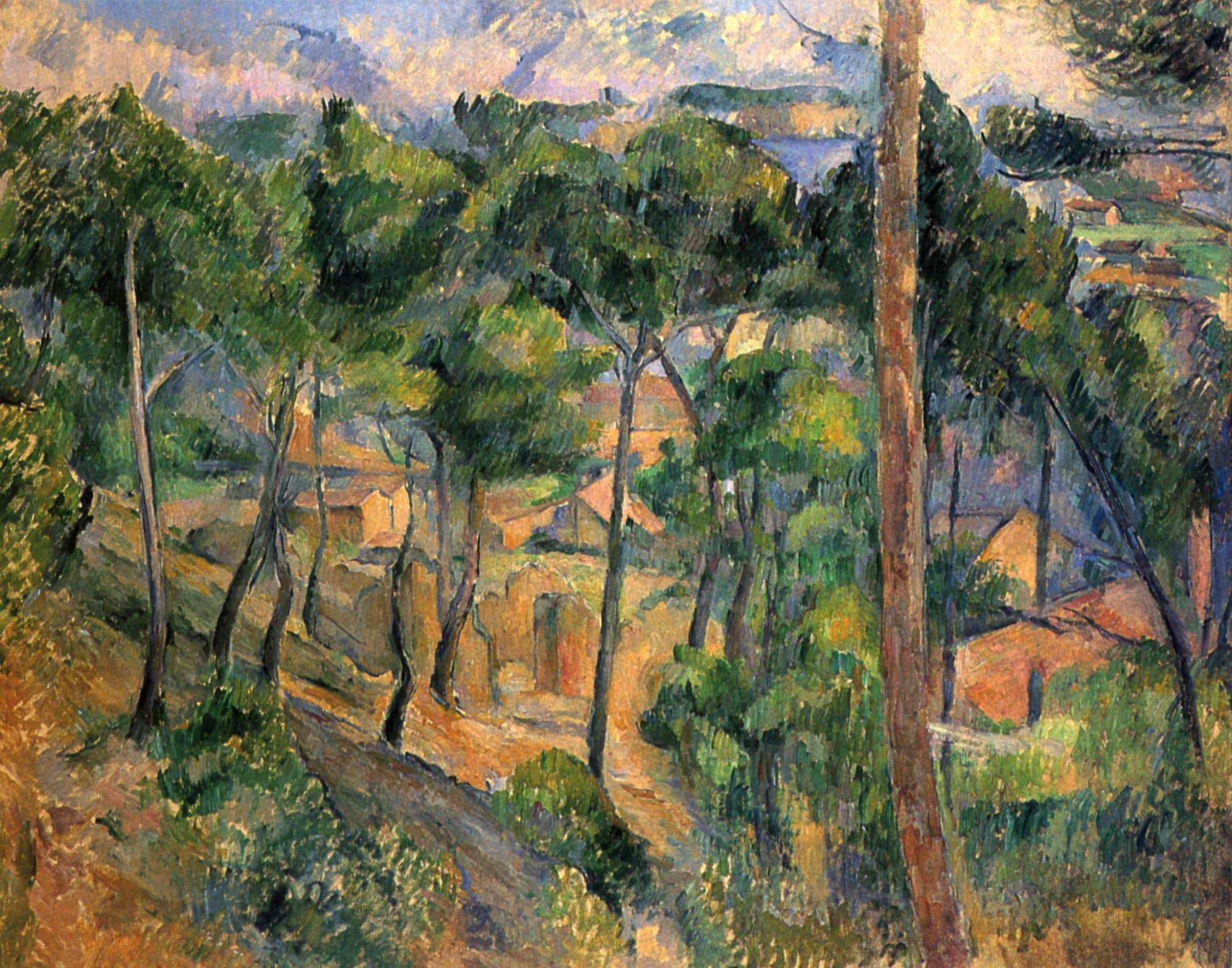 L'Estaque View Through The Pines (1883) Paul Cézanne tablo - Dekolata